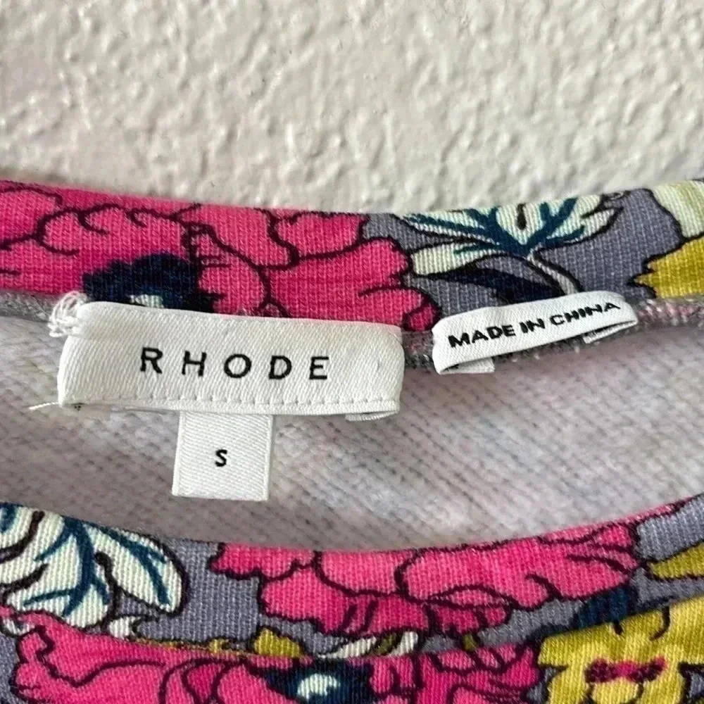 RHODE Thera floral-print cotton-fleece sweatshirt
